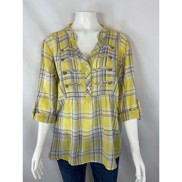 Torrid Plaid Shirt 1 Long Roll Tab Sleeve Top - Picture 1 of 7